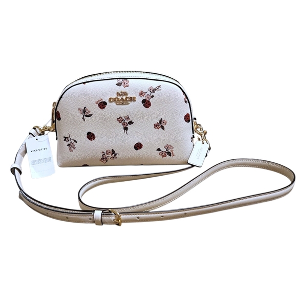 Coach Madison Crossbody Ladybug Floral Bag Chalk Multi CU273 Leather/Canvas NWT - Picture 1 of 16
